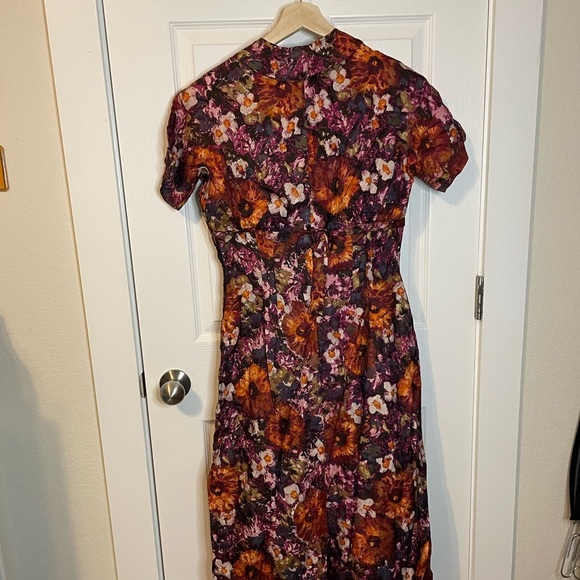 VTG 50s/60s floral dress in warm tones sz M - Picture 12 of 12